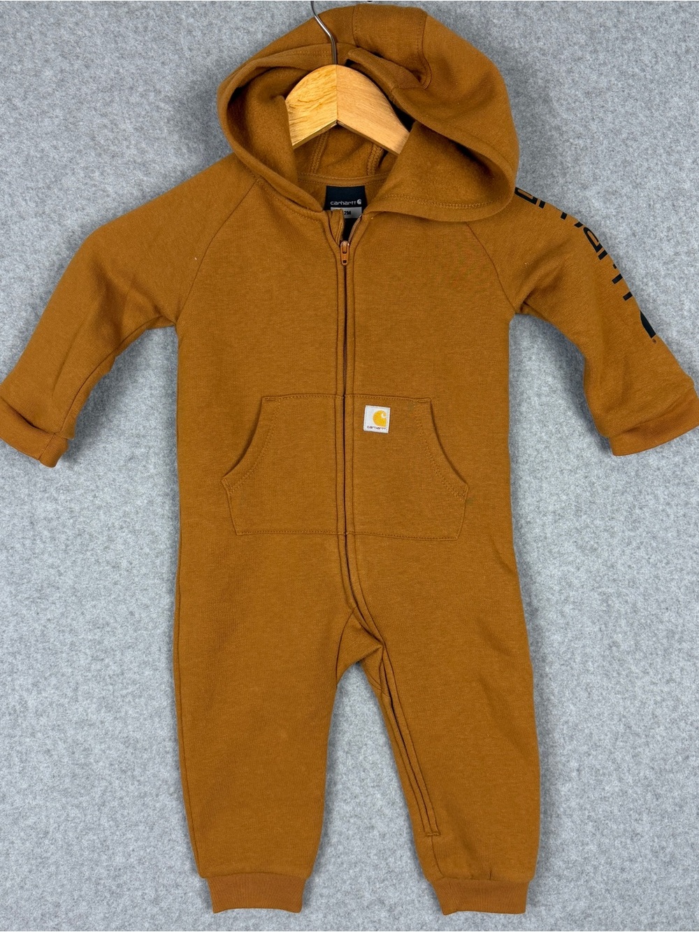 Carhartt Hooded One Piece Coverall Baby Unisex Kangaroo Pocket Infant 12 Months
